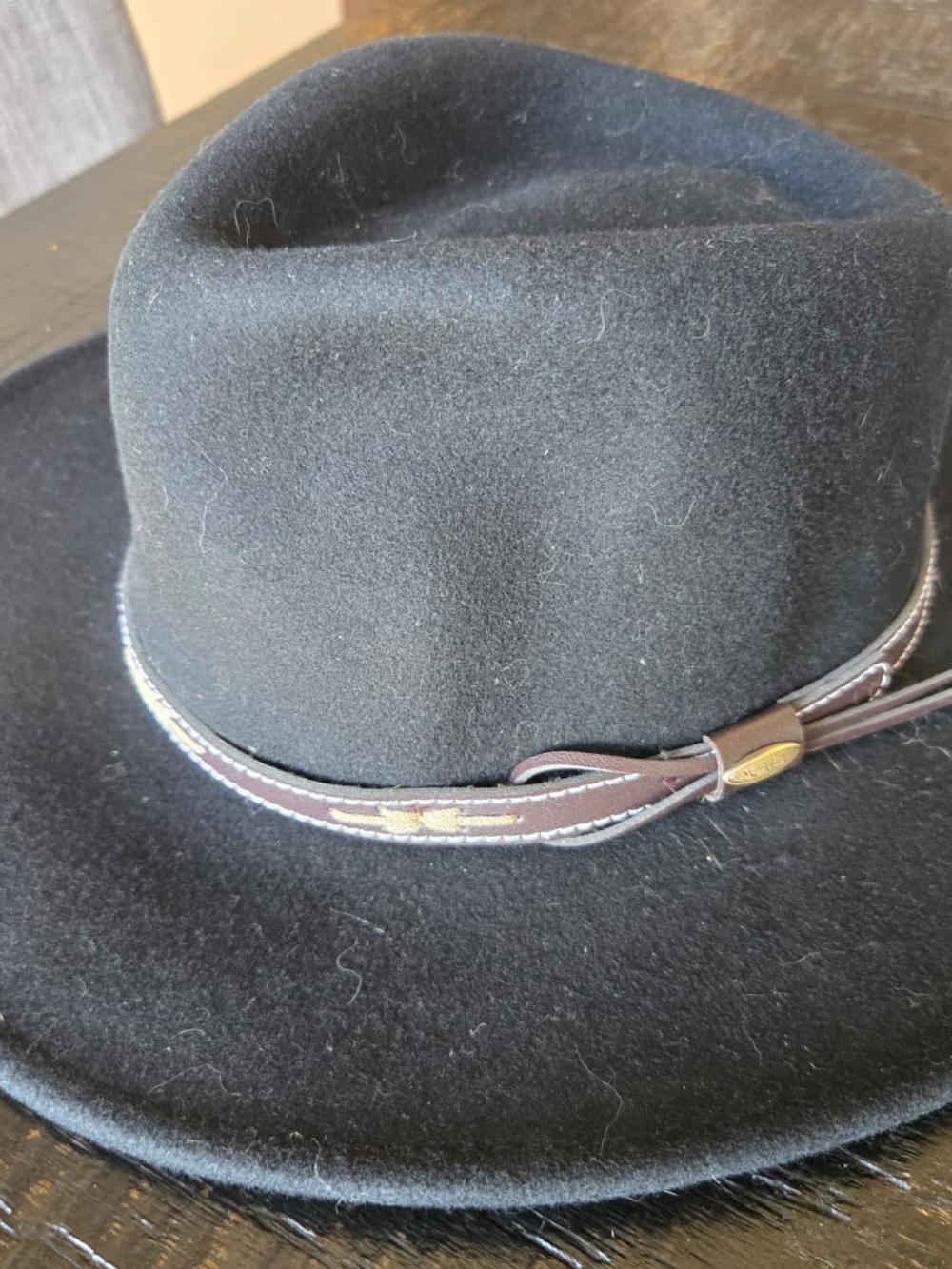 Vintage Scala Black Felt Fedora with Brown Band